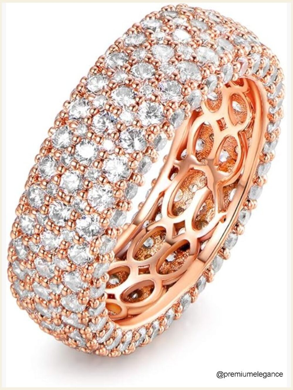 Wide Eternity Band Cubic Zirconia Ring Wedding Ring 18k Plated Size